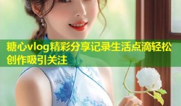 糖心vlog精彩分享记录生活点滴轻松创作吸引关注